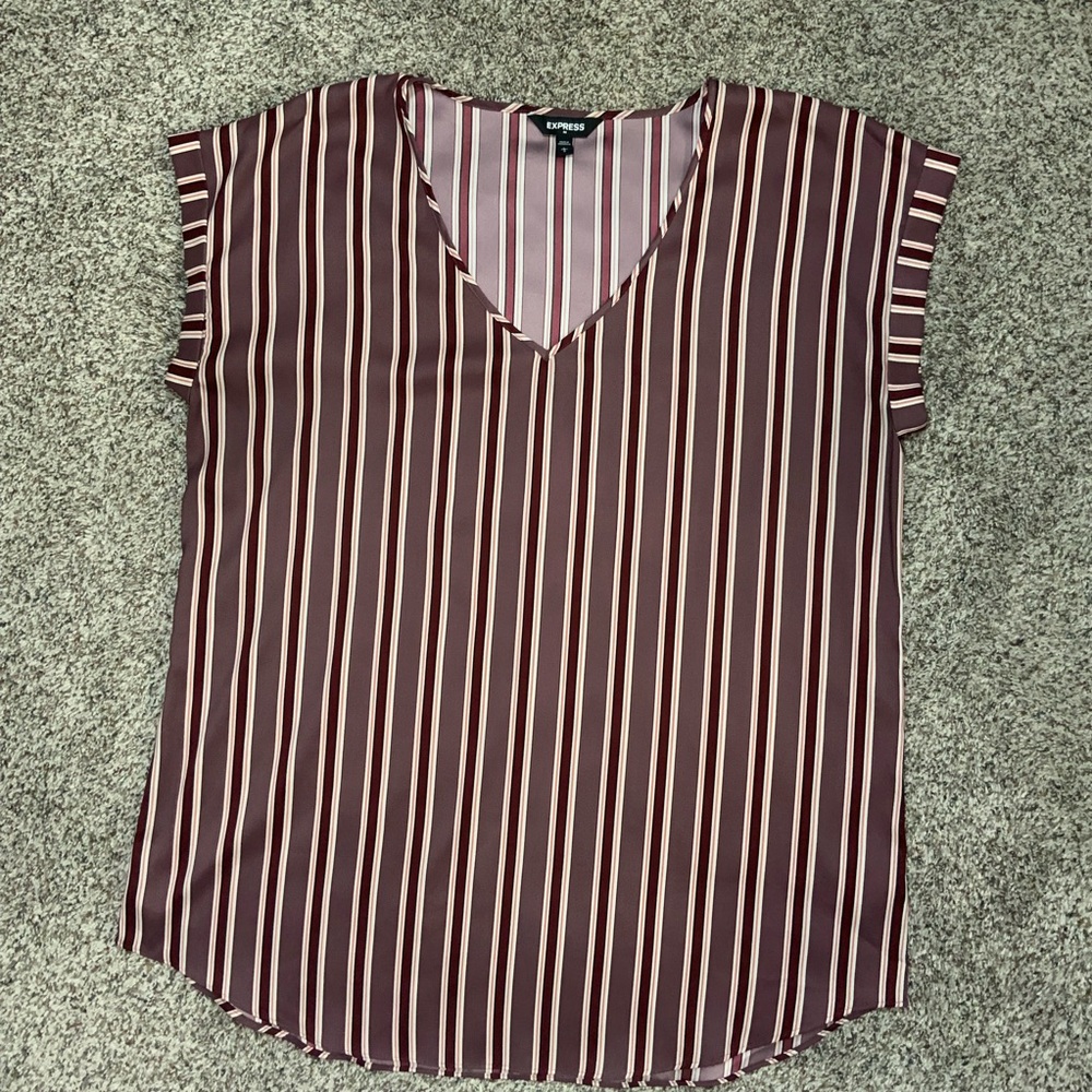 Maroon Express Stripped Blouse